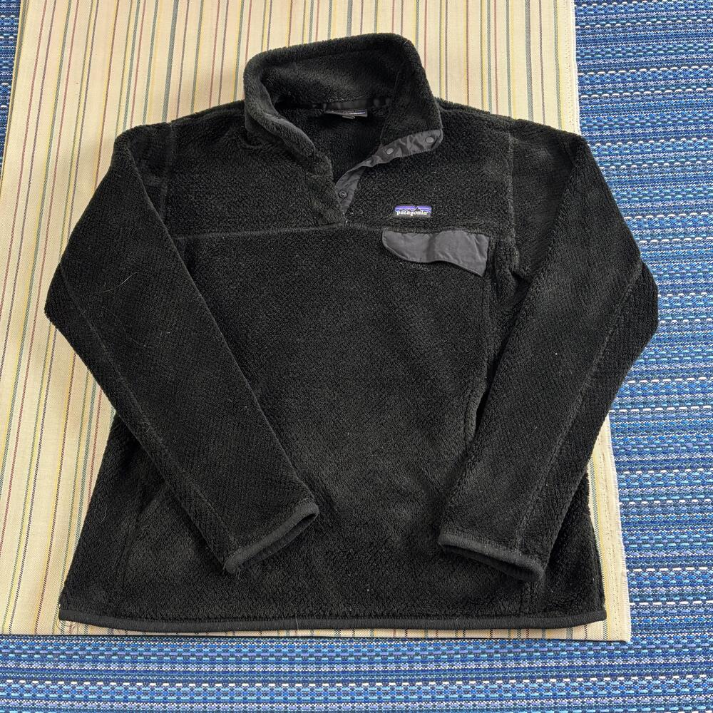 Patagonia Jacket Mens Large Black Fleece Snap Pullover Thermal Pro Pockets